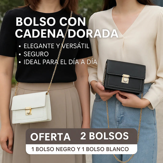 BOLSO CON CADENA DORADA (2 BOLSOS)