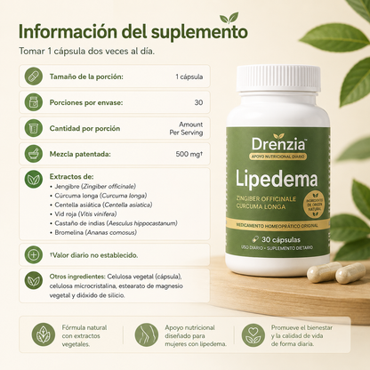 DRENZIA™ |¿Y si no fuera gordura… sino lipedema? Ayuda a combatir inflamación y pesadez desde adentro