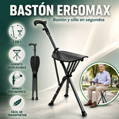 Bastón Multifuncional Ergomax® | Estabilidad y confianza en cada paso