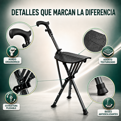 Bastón Multifuncional Ergomax® | Estabilidad y confianza en cada paso